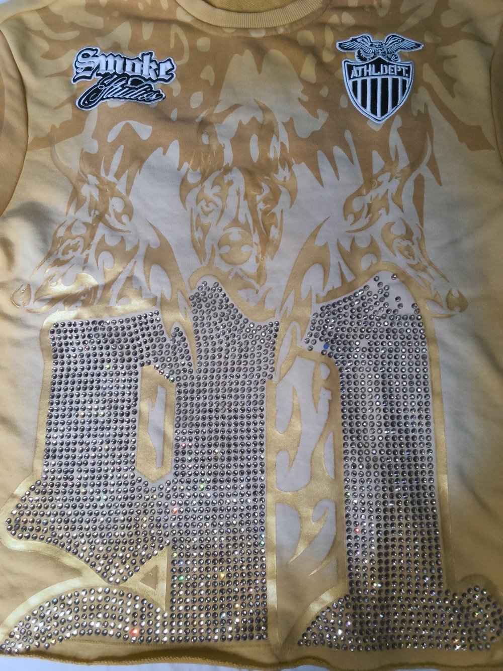 Yellow Rhinestone Graphic Tee - Picture 4 of 9
